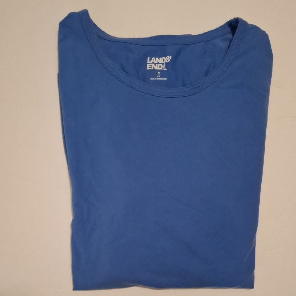 Lands' End Women's Royal Blue Long Sleeve Crewneck Tee
